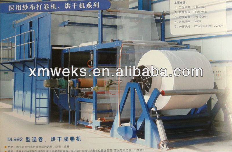 Dry machine for gauze, gauze machine, gauze bandage