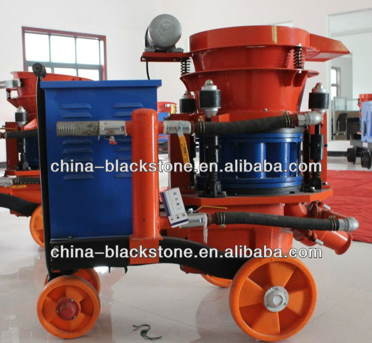 Dry-mix shotcrete machine in construction