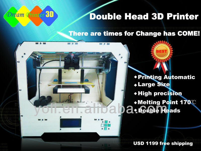 dual extruders desktop for house use FDM personal replicator abs filament print format 225*145*150mm 3d printer