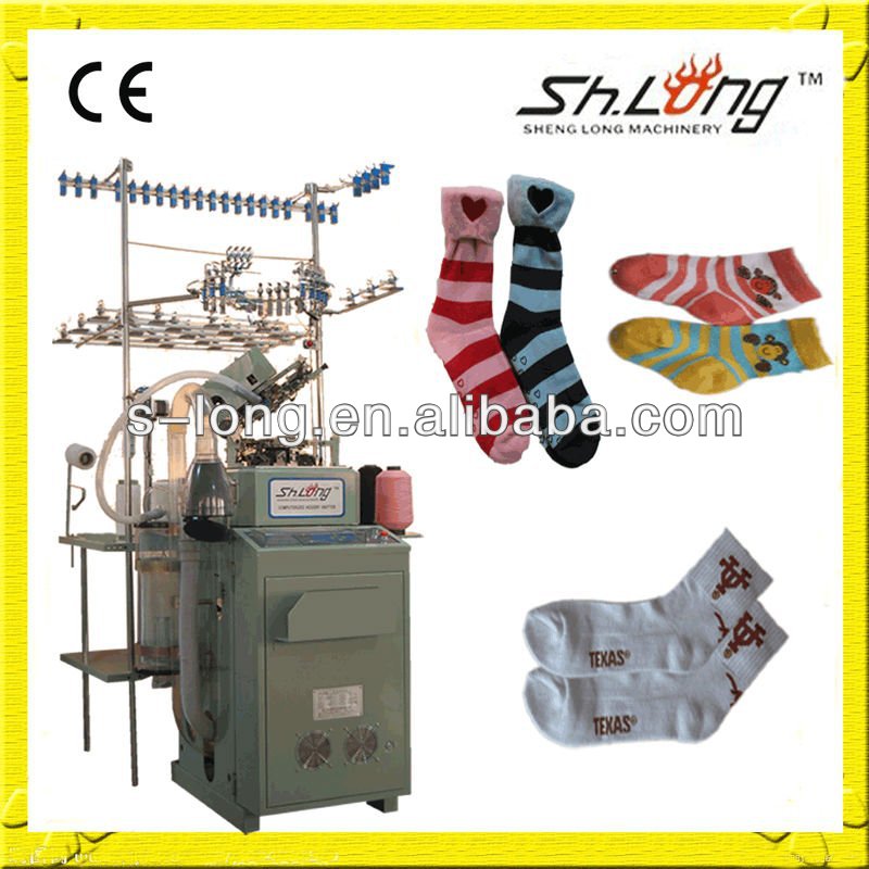 Dual feeder lines and dual colors socks knitting machines