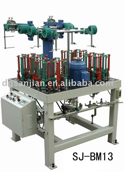 Elastic tape braiding machine