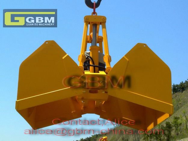 Electro-Hydraulic Clamshell Grab bucket for handing material