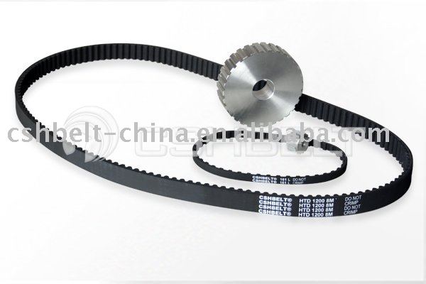 endless black rubber timing belt