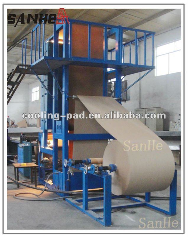 Evaporative cooling pad production Machine