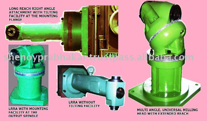 extended reach right angle mill, drill attachment