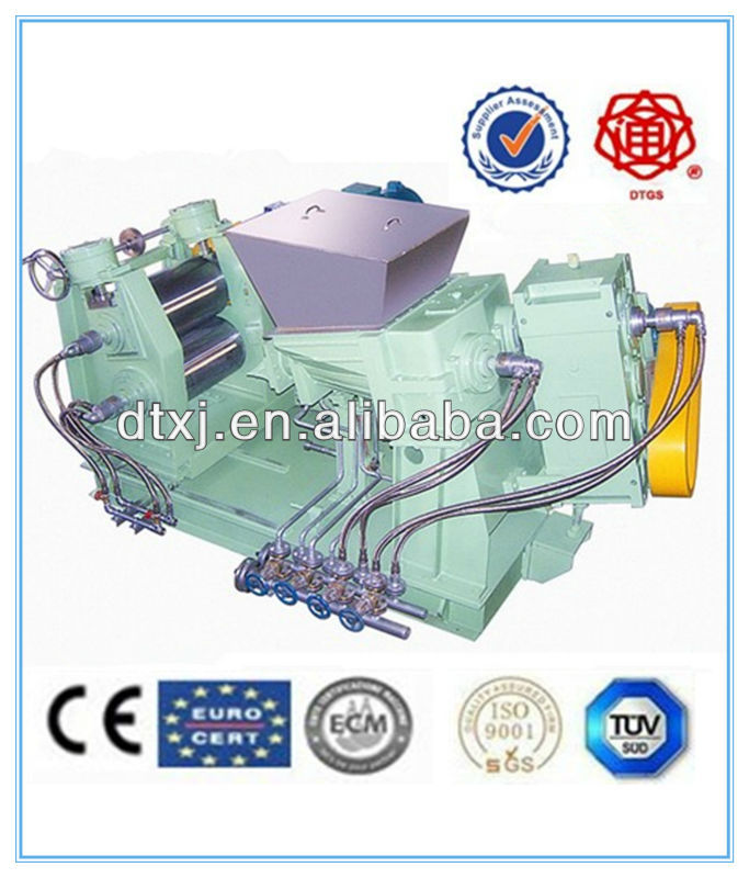 Extruder sheeter/ double conical screw extruder sheeting machine / Twin screw auto feeding two roll sheeter/pvc/eva/tXWY-55X330