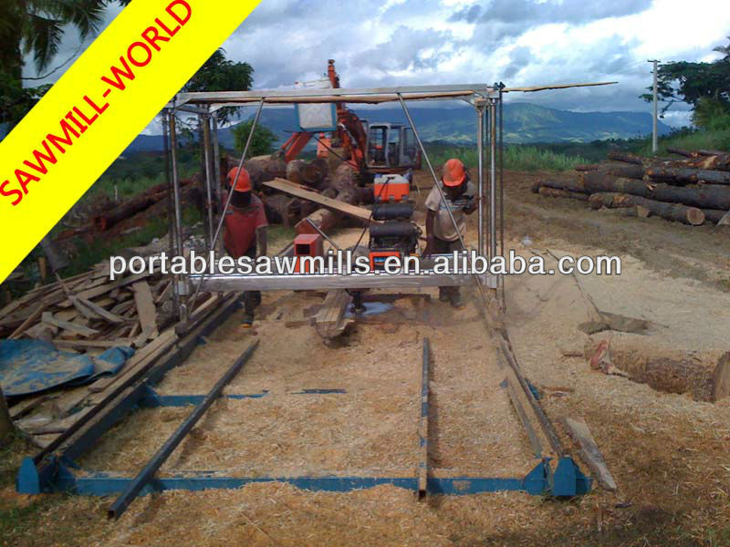 Factory Direct Sell !!! Petrol Portable Swing Blade Sawmill(Process Wood Log Into Batten Directly In Tropical Rainforest)