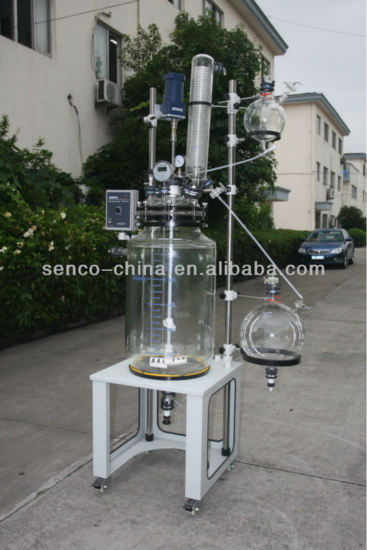 FC10003 100L Cap Style Jacketed Glass Reactor-SENCO- Complete Flange joints