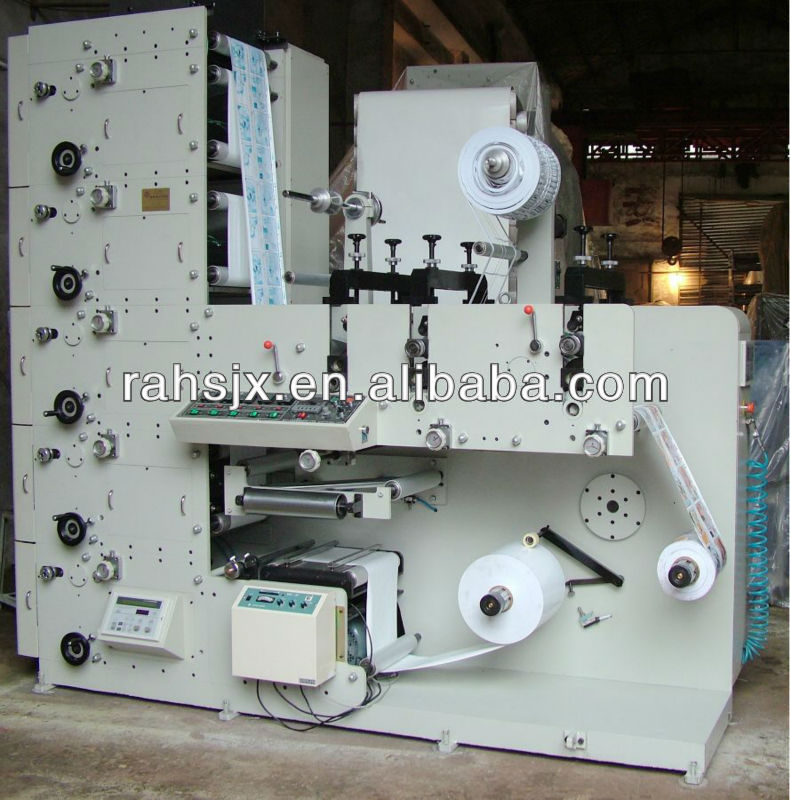 Five colors adhesive label flexographic printing machine