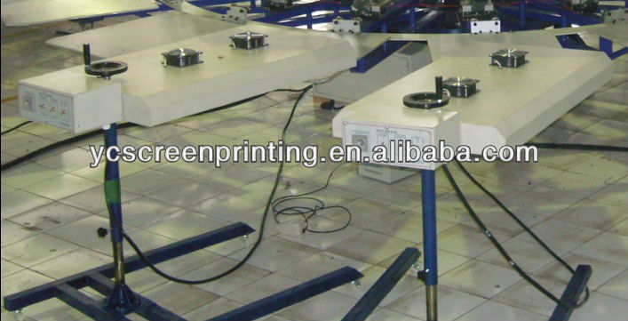 flash curing machine onto t-shirts screen printing machine during screen printing process as flash drying machine