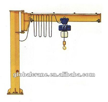 Floor mounted jib portable crane