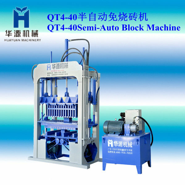 FOR family or small factory to do business of concrete block machine ! QT4-40 Semi-auto concrete block making machine for sale