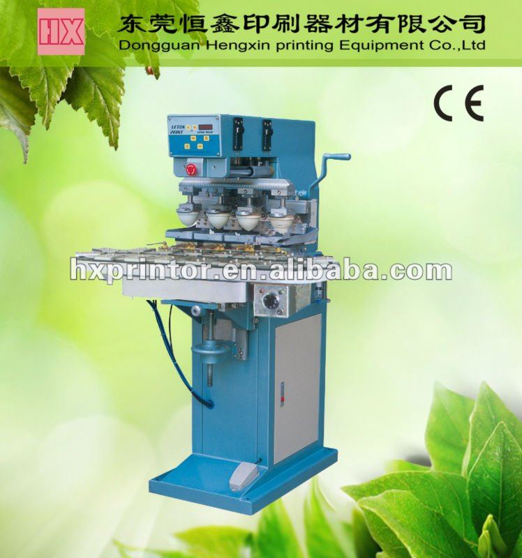 Four color conveyor pad printing machine