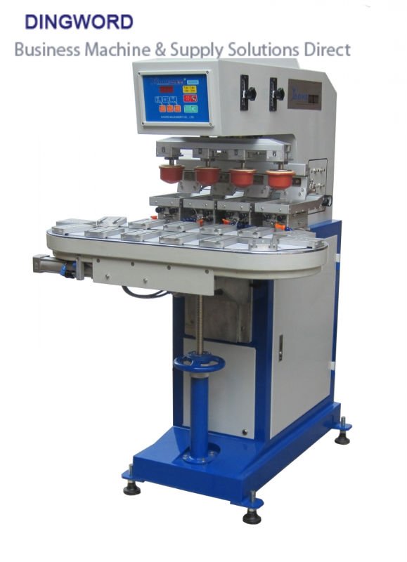 Four Color Open Inkwell Pad Printer with Conveyor,pad printing machine