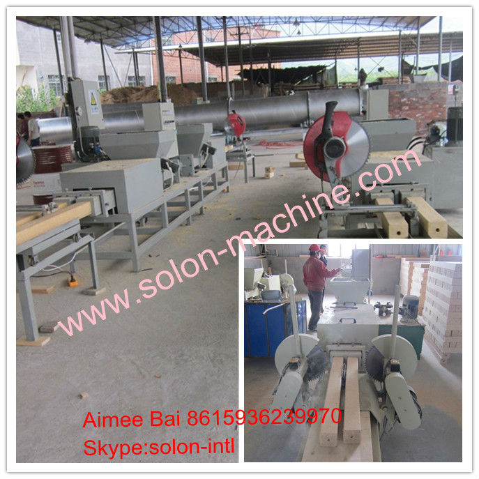 Four headed wood sawdust hot press machine for wood block