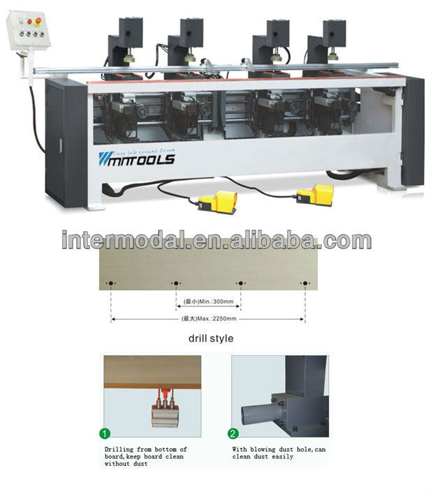 Four lines hinge drilling machine