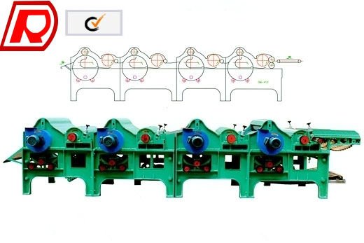 Four-roller Textile Waste Processing Machine For Cotton Waste