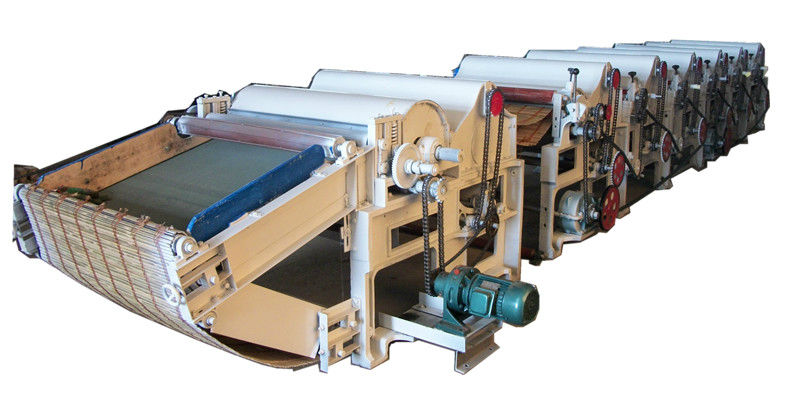 Four rollers yarn waste recycling machine