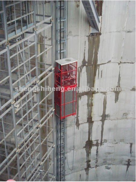 Frequency conversion hoist with single cage construction material hoist