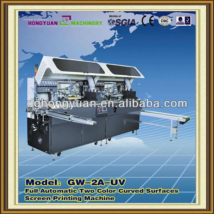 full automatic 2 color screen printing machine for bottle