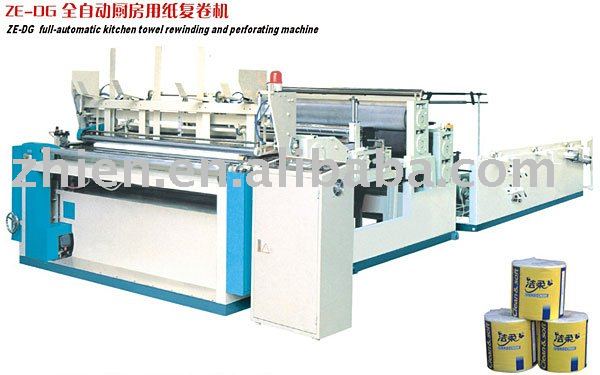 full-automatic kitchen paper rewinding and perforating machine