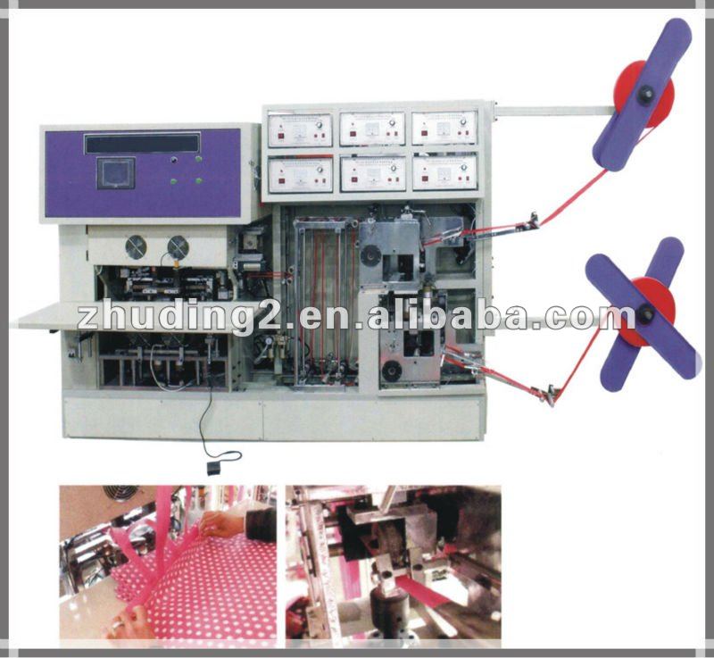 Full automatic soft handle sealing machine,two side loop handle sealing machine, handle bag making machine