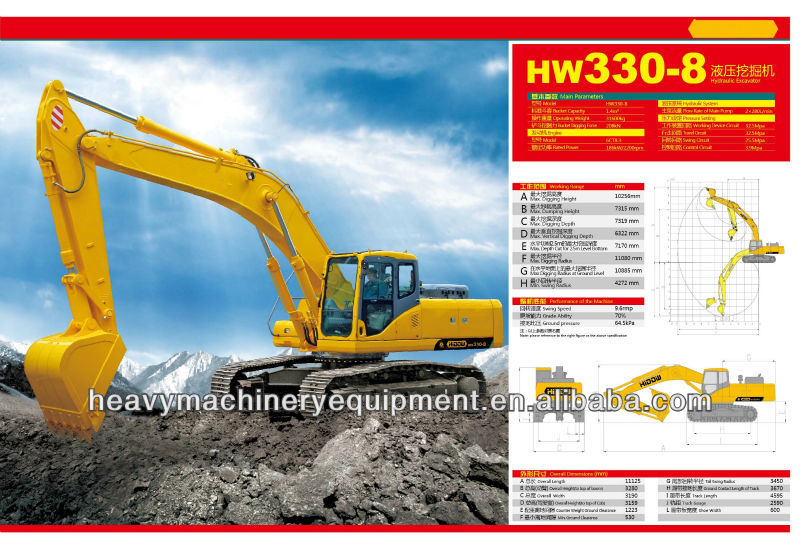 Full hydraulic crawler excavator HW330