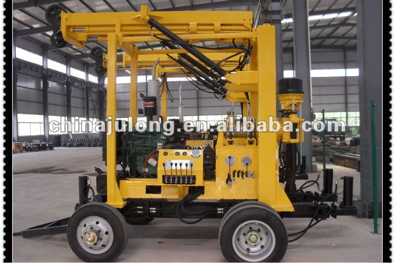 Full hydraulic trailer mounted portable water well drilling rig