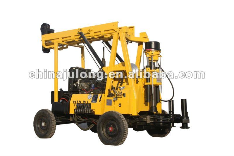 Full hydraulic trailer mounted portable water well drilling rig