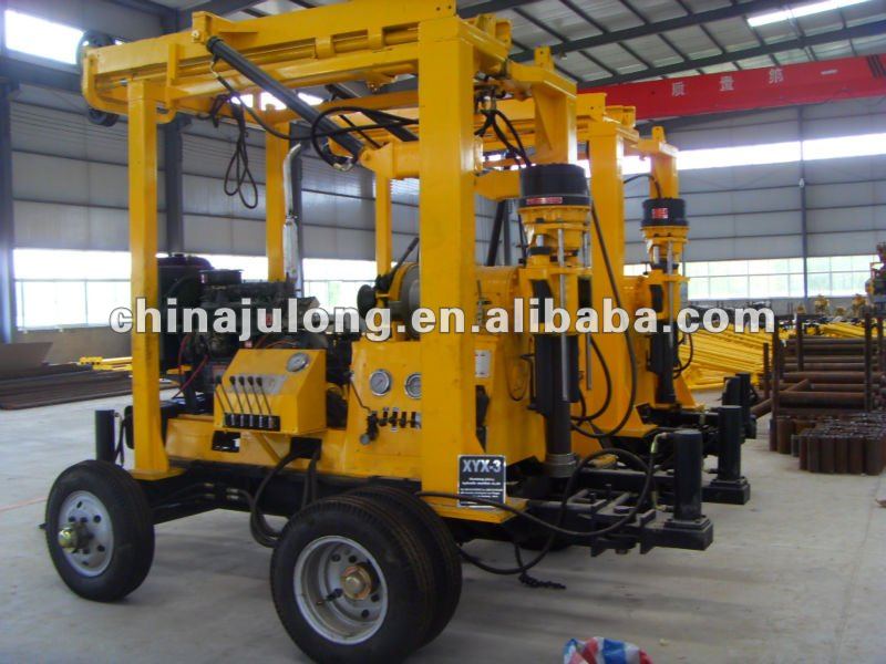 Full hydraulic trailer mounted portable water well drilling rig