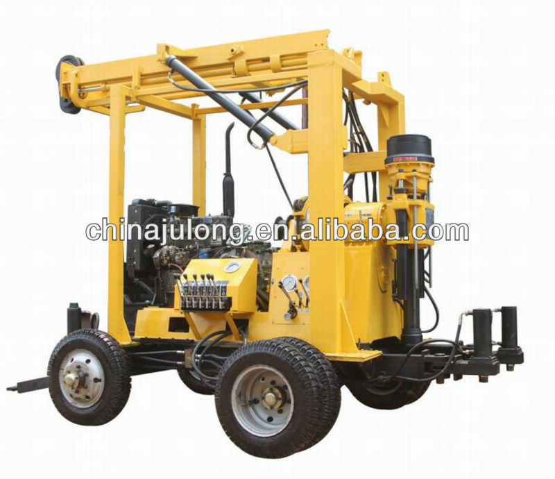 Full hydraulic trailer mounted portable water well drilling rig