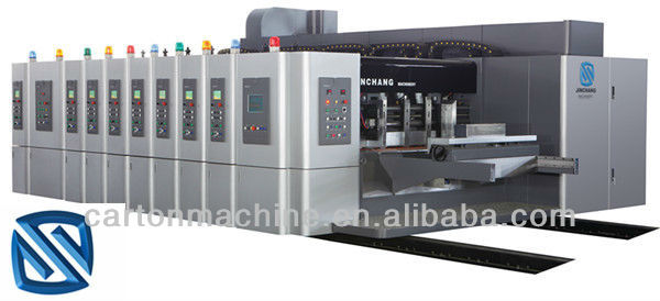 Full-servo vacuum suction high speed flexo printing Die cutting corrugated box making machine