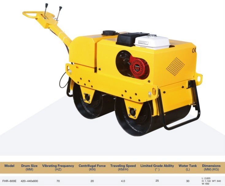 Gasoline Honda Double Drum Road Roller 600E