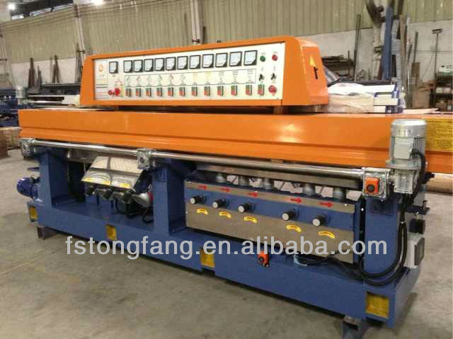 Glass straight line edging machine with 45 degree bevel angle