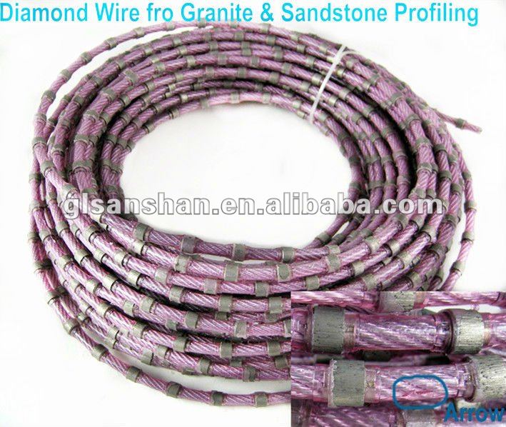 granite block processing profiling plastic diamond wire saw