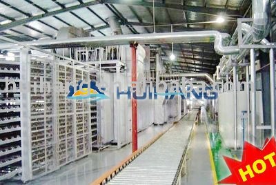 Gypsum board production line.