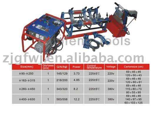 HDPE pipe butt welding machine hydraulic type160-315mm