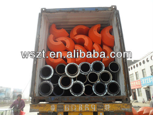 HDPE pipe with plastic float/pontoon for dredging cutter-suction ship