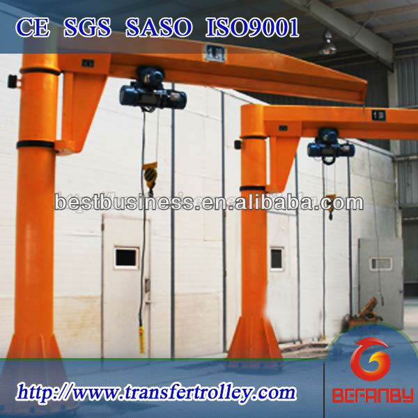 Heavy duty column mounted swing jib crane