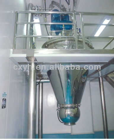 Helical ribbon with internal heating cone type vacuum drier