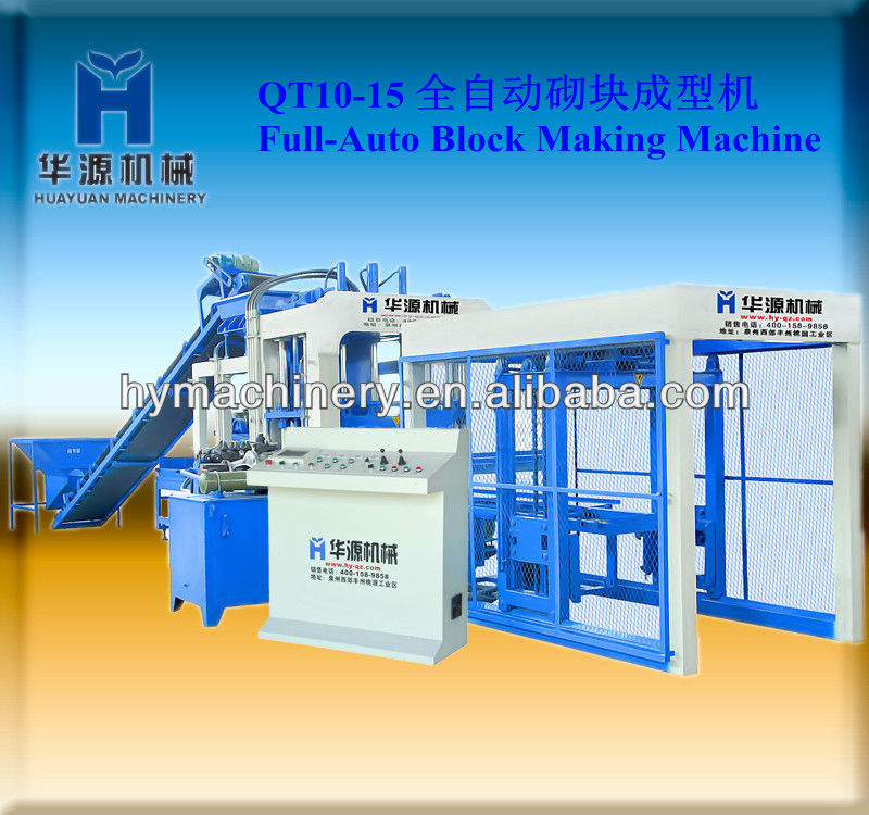 High capacity automatic block making machinery QT10-15 concrete block making machine price in india