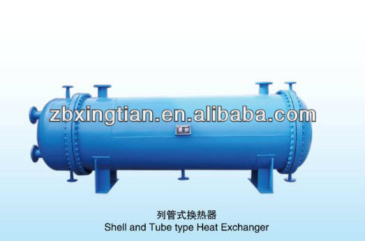 High efficiency glass lined shell and tube heat exchanger