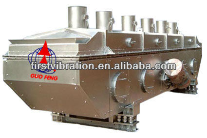 High efficiency vibrating fluid bed dryer for building materials