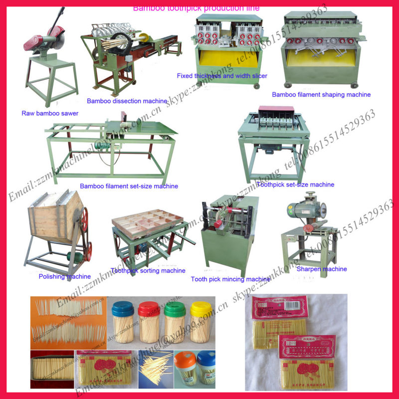 high quality bamboo toothpick making machine/bamboo stick making machine/toothpick machine/incense stick making machine