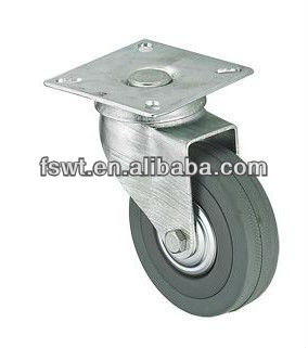 High Quality Double Bearing Flat Gray Rubber Activities Caster Wheel