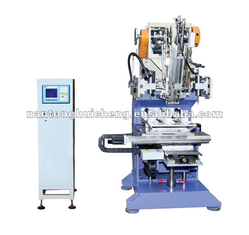 High speed flat wire tufting and drilling machine