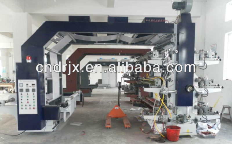 high speed six colors plastic film flexo printing machine