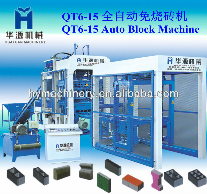 Highly productivity concrete block machine for sale QT6-15 automatic concrete block making machine made in China with ISO9001&CE