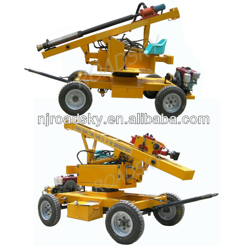 Highway Guardrail Pile Driving Machine