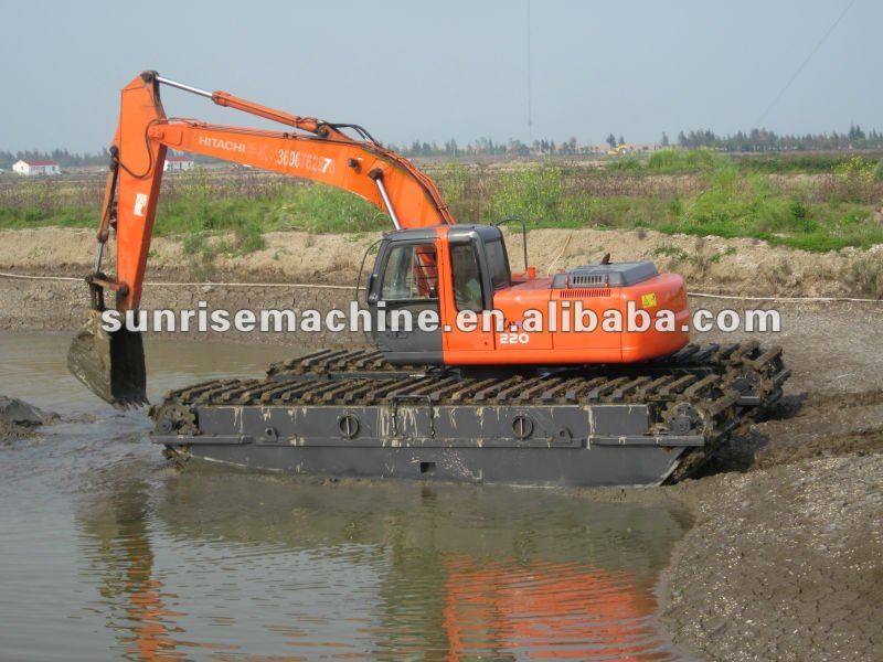 hitachi amphibious excavator/marsh buggy